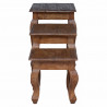 Stolik Nesting 3 pcs Brązowy Lite drewno mahoniowe