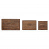 Stolik Nesting 3 pcs Brązowy Lite drewno mahoniowe