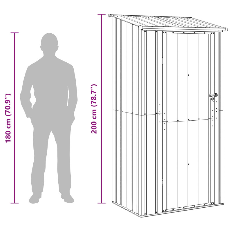 Schowki ogrodowe Antracyt 103 x 74 x 200 cm Metal