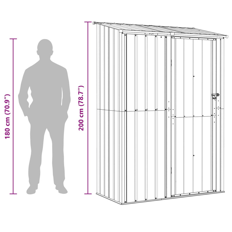 Schowki ogrodowe Antracyt 140,5 x 74 x 200 cm Metal