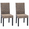 Krzesło jadalniane 2 pcs Czarne pranie 45 x 54 x 93 cm