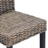 Krzesło jadalniane 2 pcs Czarne pranie 45 x 54 x 93 cm