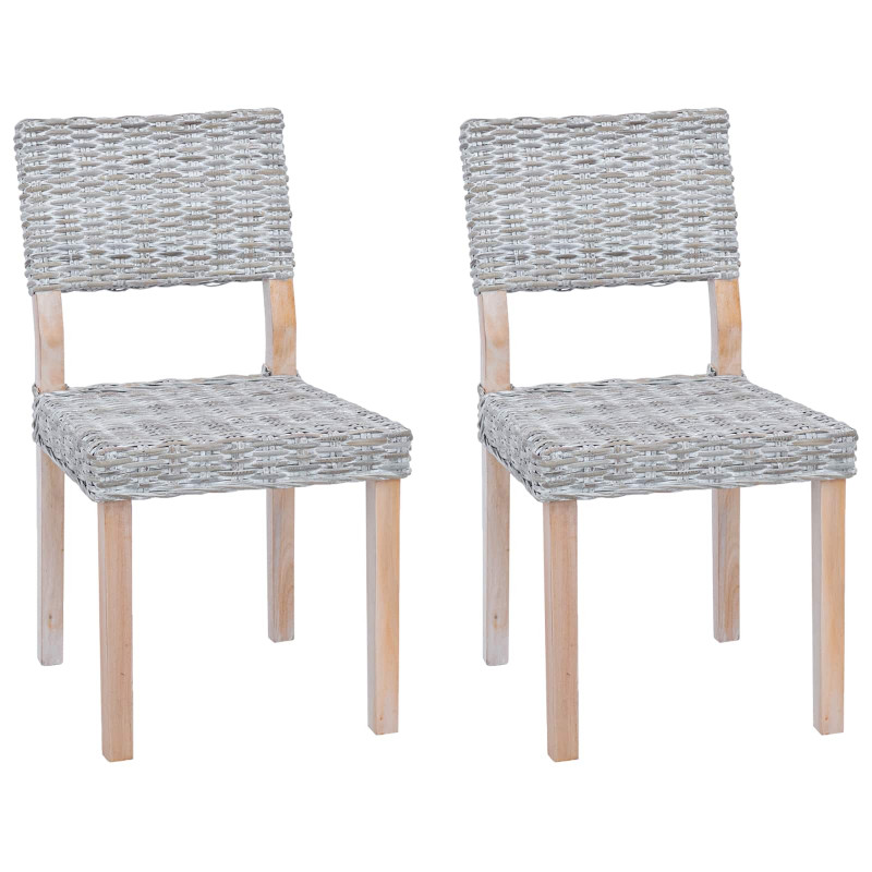 Krzesło jadalniane 2 pcs Białe pranie 46 x 55 x 84 cm