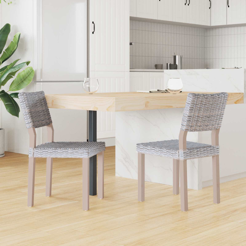 Krzesło jadalniane 2 pcs Białe pranie 46 x 55 x 84 cm