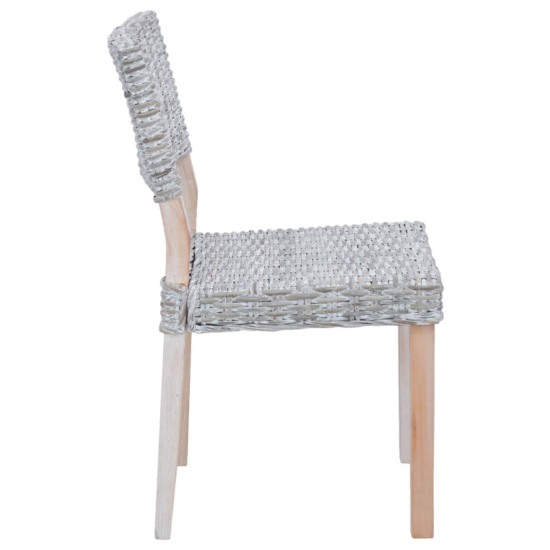 Krzesło jadalniane 2 pcs Białe pranie 46 x 55 x 84 cm