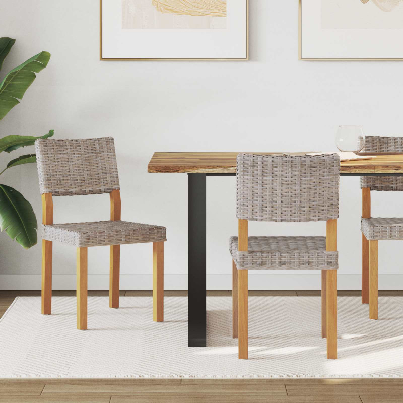 Krzesło jadalniane 2 pcs Kubu Szary 46 x 55 x 84 cm Rattan Kubu