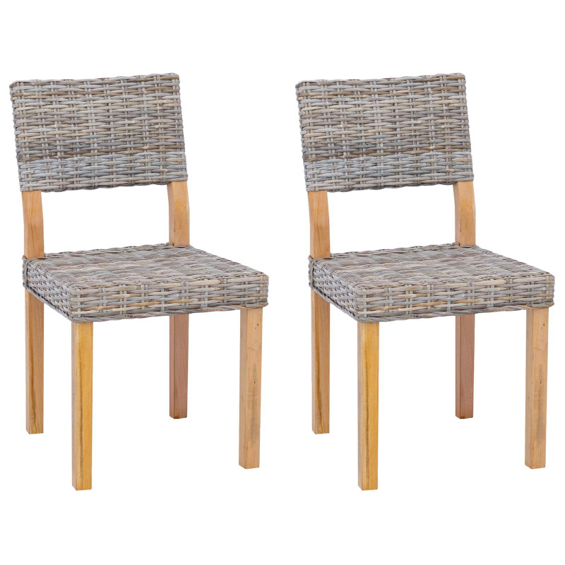 Krzesło jadalniane 2 pcs Kubu Szary 46 x 55 x 84 cm Rattan Kubu