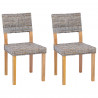 Krzesło jadalniane 2 pcs Kubu Szary 46 x 55 x 84 cm Rattan Kubu