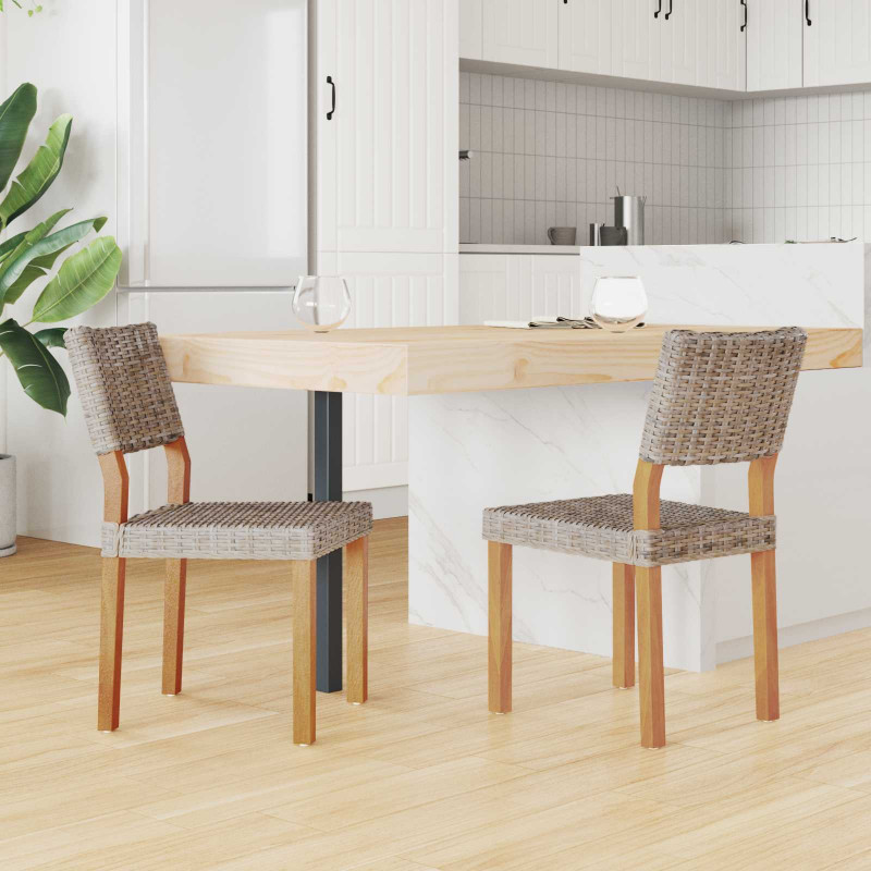 Krzesło jadalniane 2 pcs Kubu Szary 46 x 55 x 84 cm Rattan Kubu