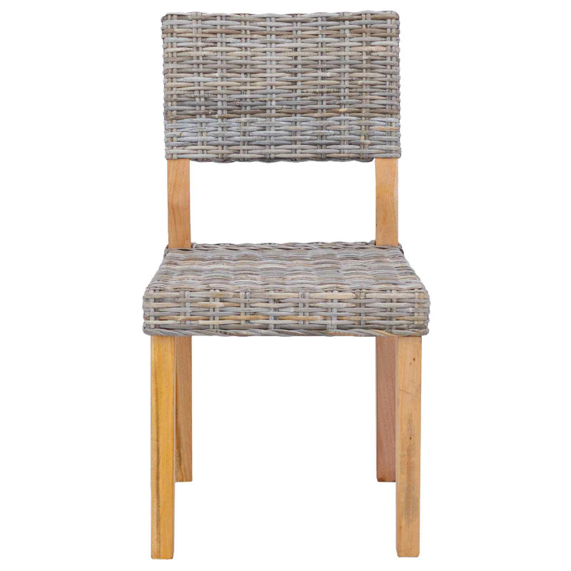 Krzesło jadalniane 2 pcs Kubu Szary 46 x 55 x 84 cm Rattan Kubu