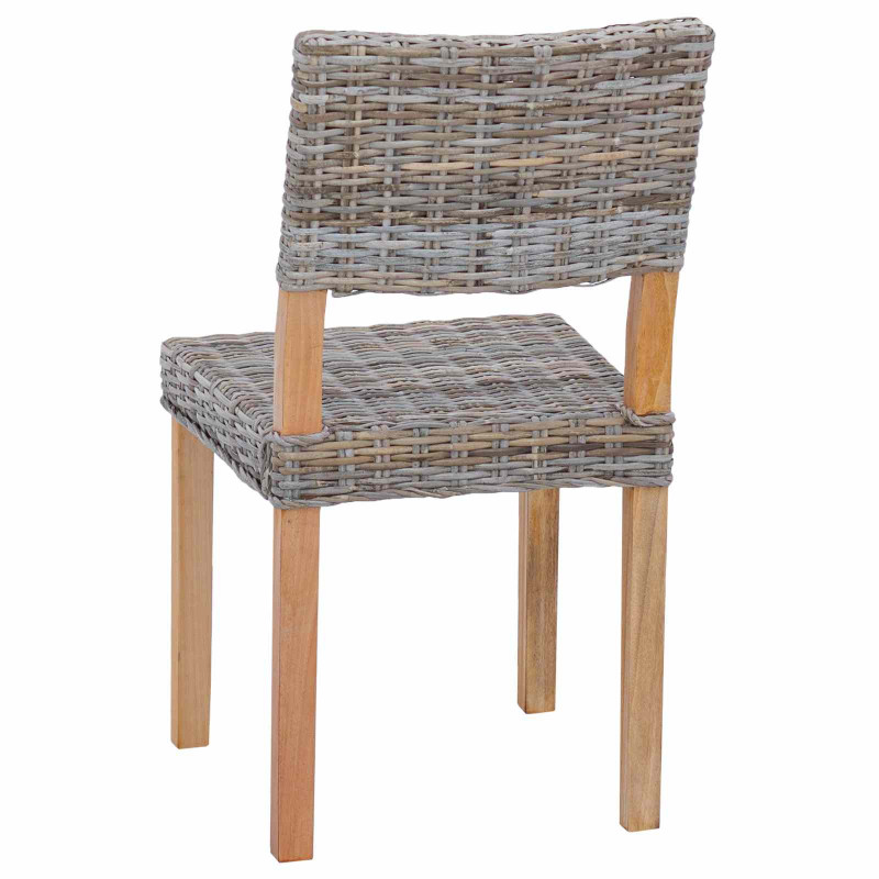Krzesło jadalniane 2 pcs Kubu Szary 46 x 55 x 84 cm Rattan Kubu