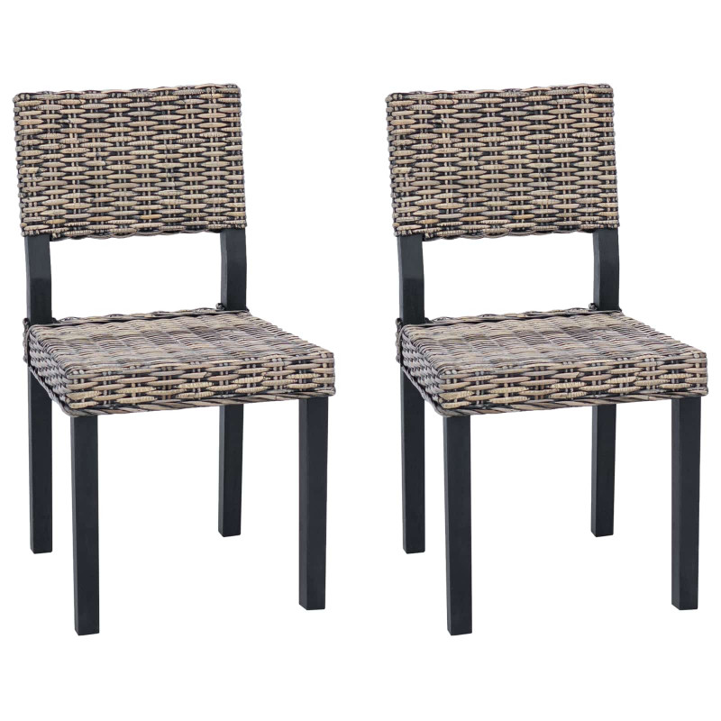 Krzesło jadalniane 2 pcs Czarne pranie 46 x 55 x 84 cm