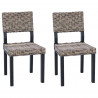 Krzesło jadalniane 2 pcs Czarne pranie 46 x 55 x 84 cm
