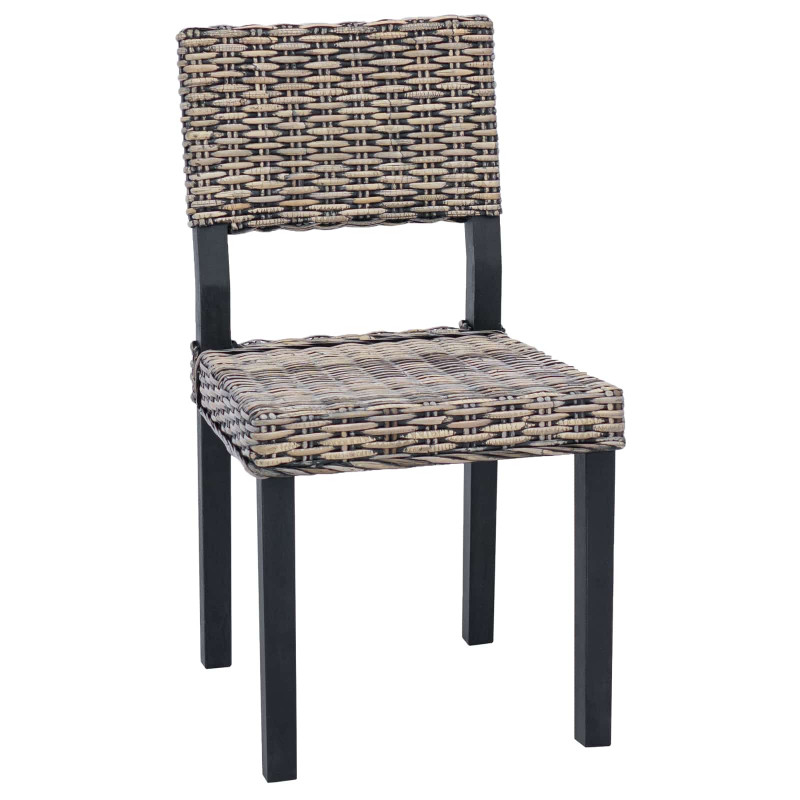 Krzesło jadalniane 2 pcs Czarne pranie 46 x 55 x 84 cm