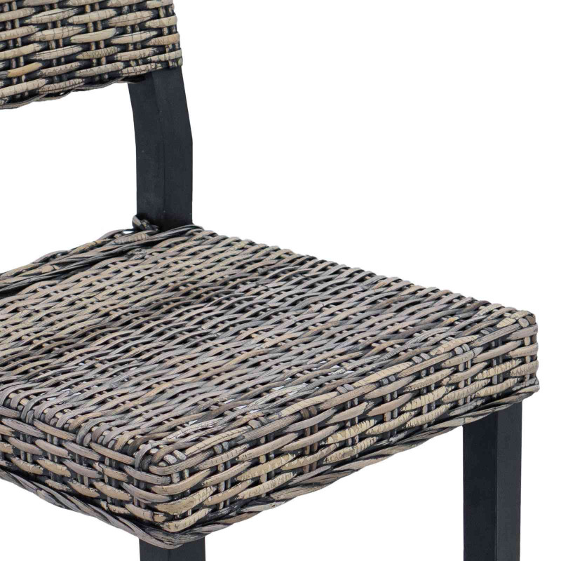 Krzesło jadalniane 2 pcs Czarne pranie 46 x 55 x 84 cm