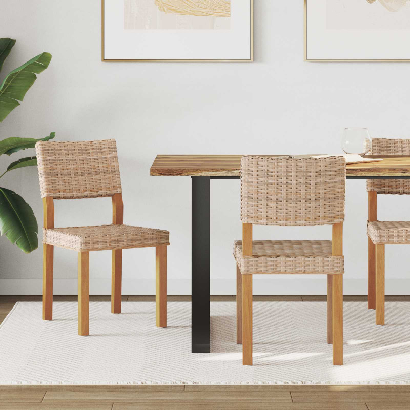Krzesło jadalniane 2 pcs Naturalny 46 x 55 x 84 cm Rattan Kubu