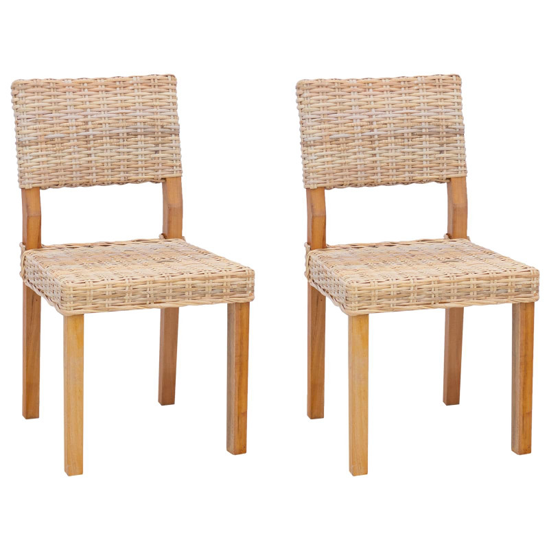 Krzesło jadalniane 2 pcs Naturalny 46 x 55 x 84 cm Rattan Kubu