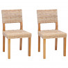 Krzesło jadalniane 2 pcs Naturalny 46 x 55 x 84 cm Rattan Kubu