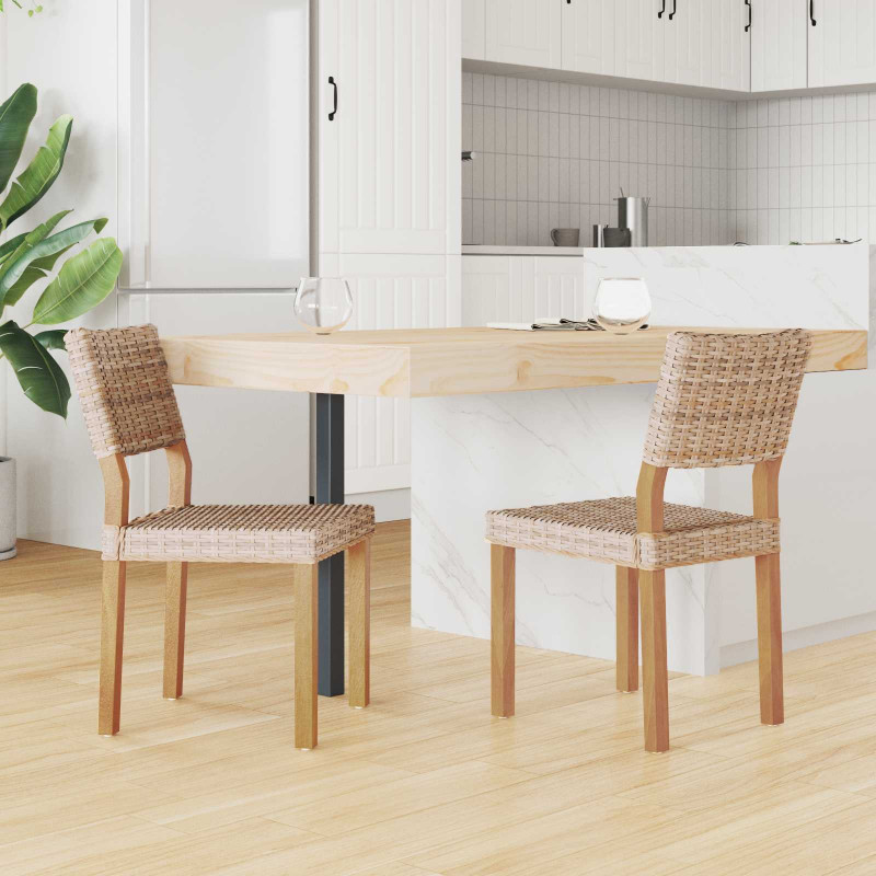 Krzesło jadalniane 2 pcs Naturalny 46 x 55 x 84 cm Rattan Kubu