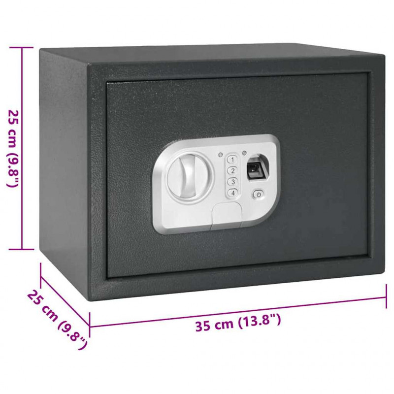 Sejf cyfrowy Z blokadą ciemno szary 35 x 25 x 25 cm Stal