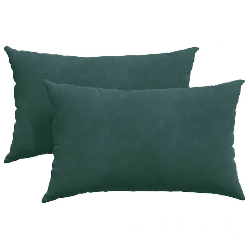 Poduszki na sofę 2 pcs Ciemnozielony 50 x 30 cm