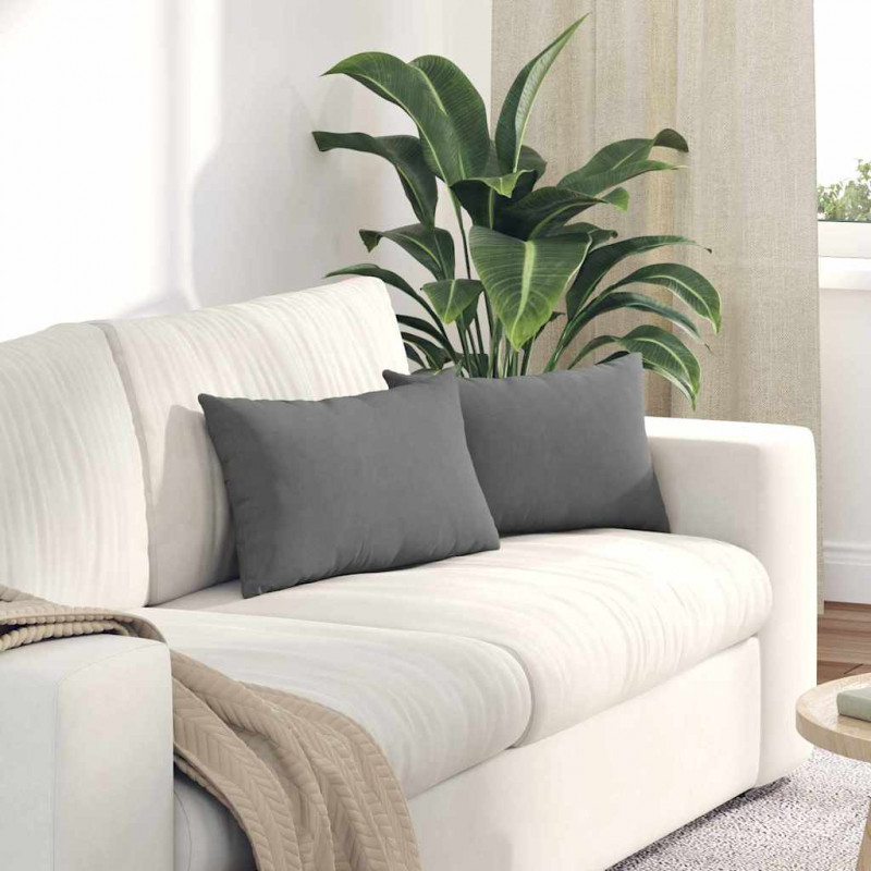 Poduszki na sofę 2 pcs Ciemnoszary 50 x 30 cm tkanina