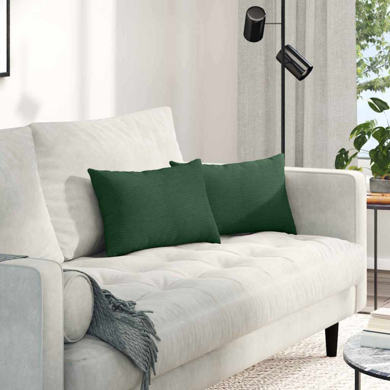 Poduszki na sofę 2 pcs Ciemna zieleń 50 x 30 cm