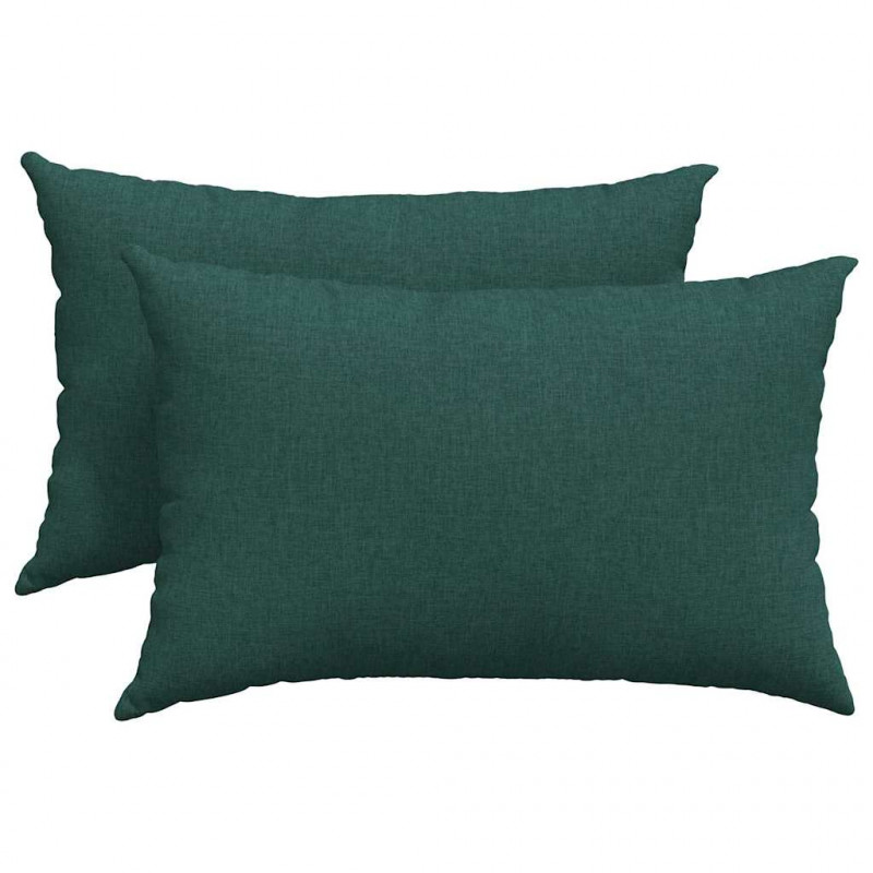 Poduszki na sofę 2 pcs Ciemna zieleń 60 x 40 cm tkanina