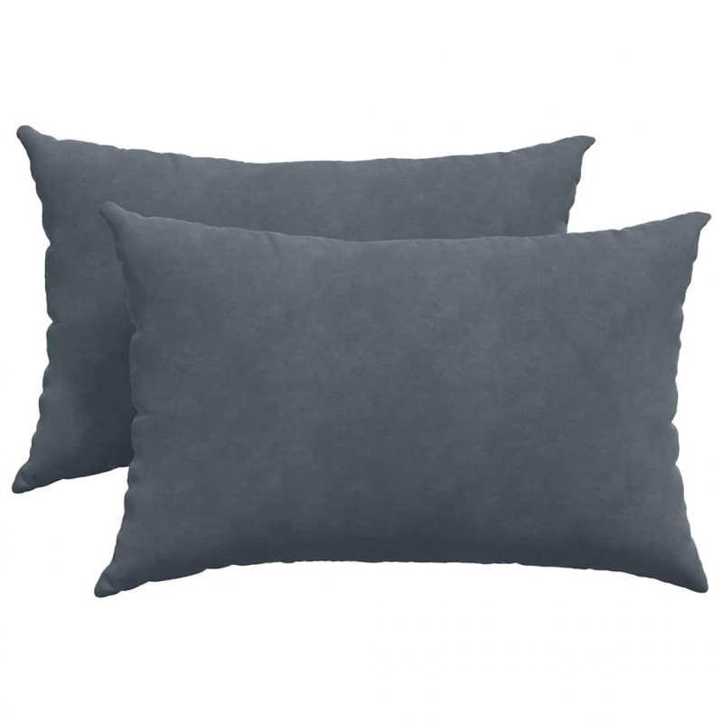 Poduszki na sofę 2 pcs ciemno szary 60 x 40 cm