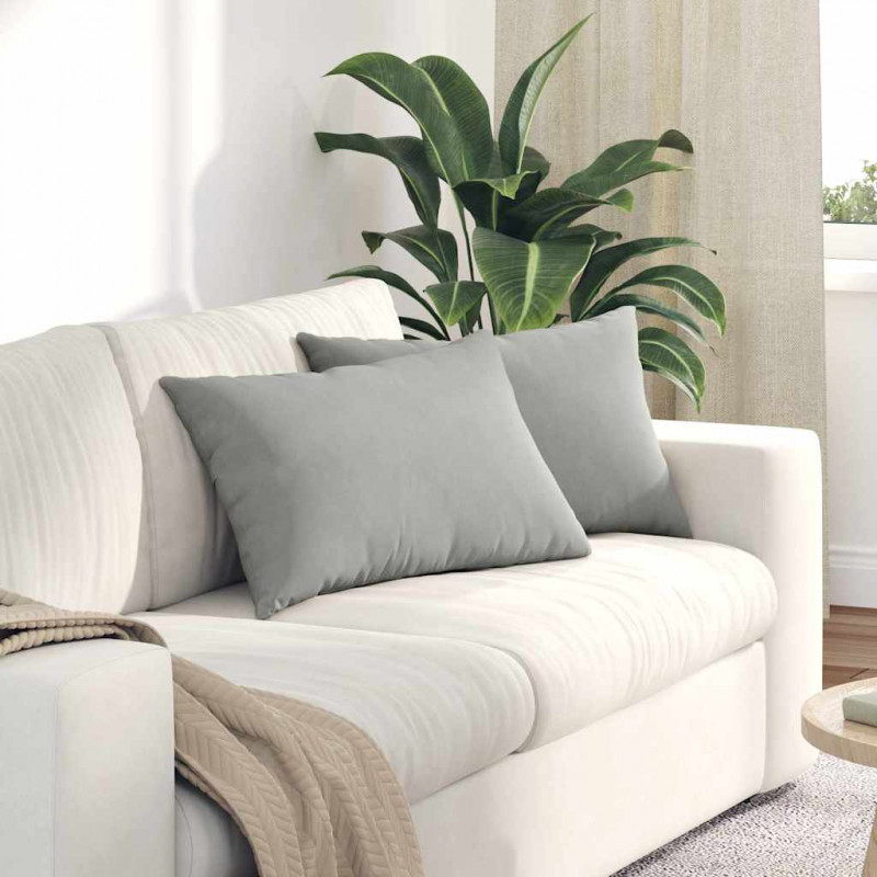Poduszki na sofę 2 pcs Jasnoszary 60 x 40 cm tkanina