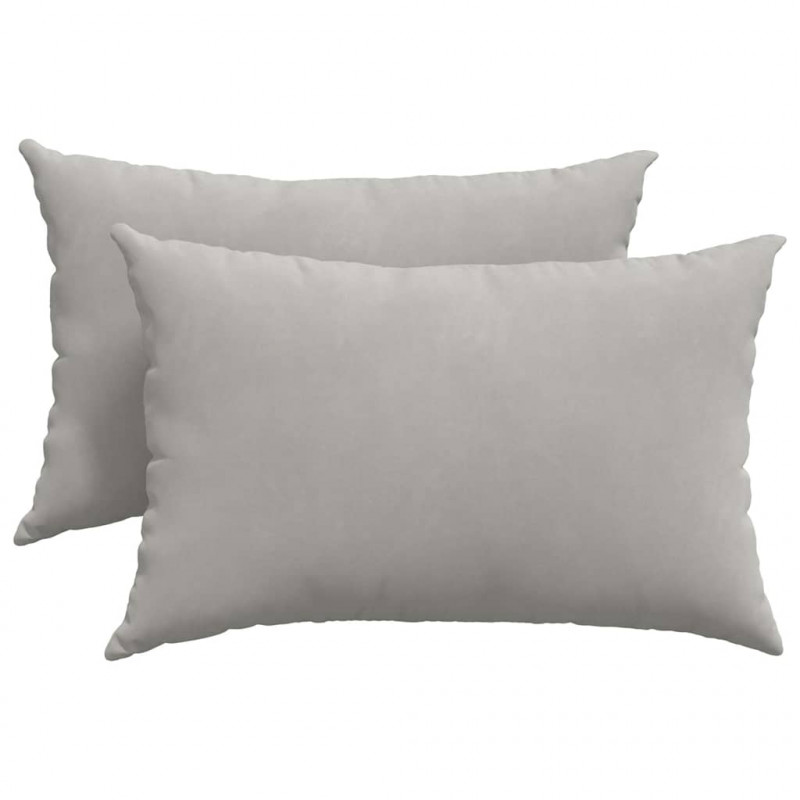 Poduszki na sofę 2 pcs Jasnoszary 60 x 40 cm tkanina