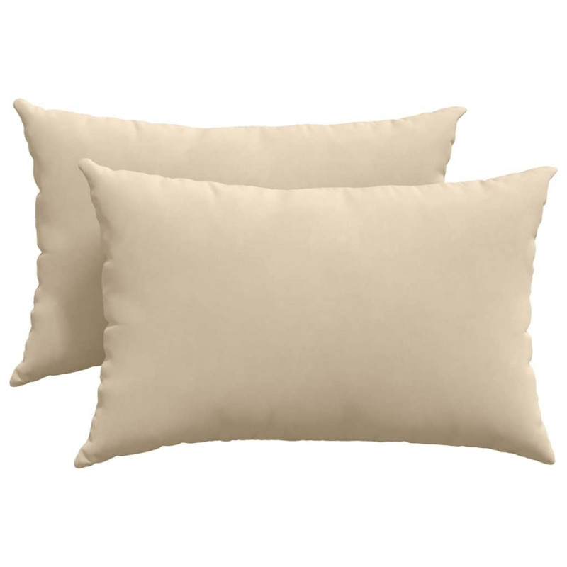 Poduszki na sofę 2 pcs Kremowy 60 x 40 cm tkanina