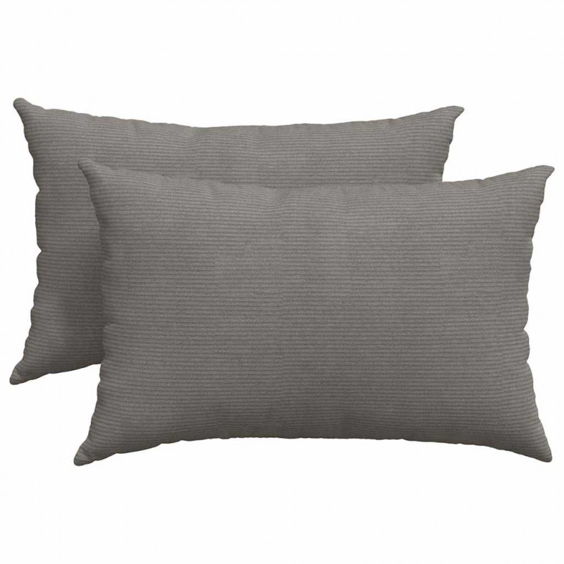 Poduszki na sofę 2 pcs Jasnoszary 60 x 40 cm Tkanina sztruksowa