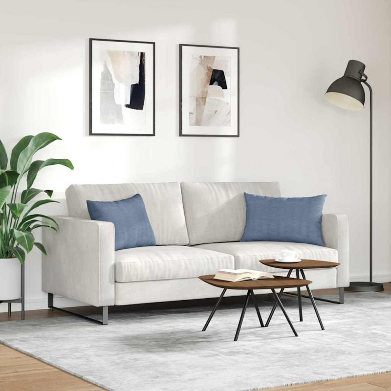 Poduszki na sofę 2 pcs Niebieski 60 x 40 cm Tkanina sztruksowa