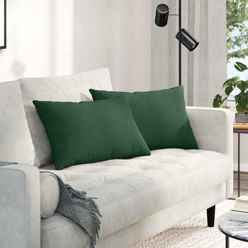 Poduszki na sofę 2 pcs Ciemna zieleń 60 x 40 cm