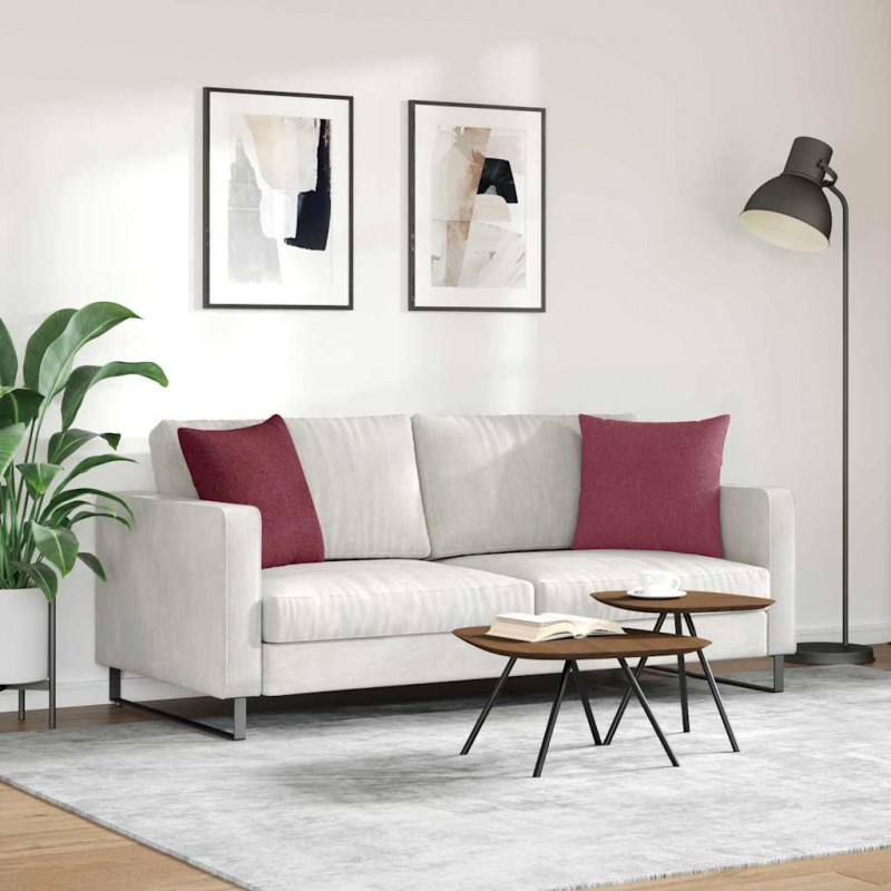 Poduszki na sofę 2 pcs Czerwone wino 45 x 45 cm tkanina