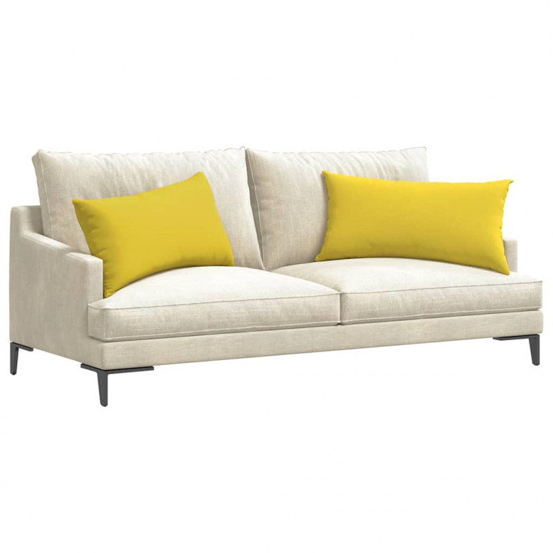 Poduszki na sofę 2 pcs Jasnożółty 80 x 40 cm tkanina