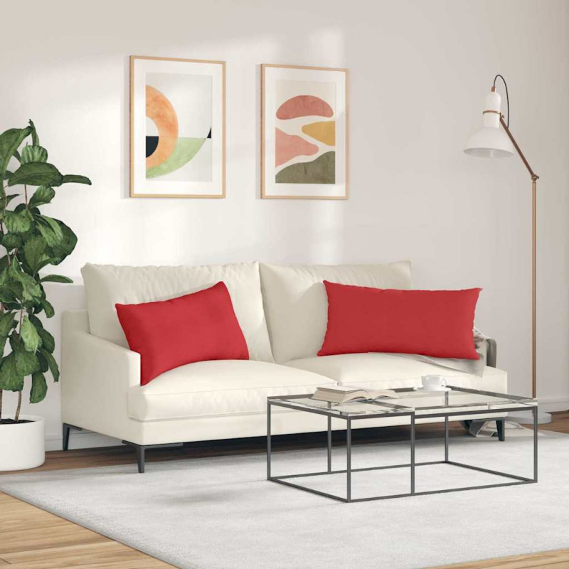 Poduszki na sofę 2 pcs Czerwony 80 x 40 cm tkanina