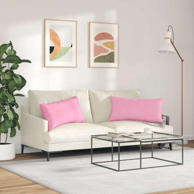 Poduszki na sofę 2 pcs Różowy 80 x 40 cm tkanina
