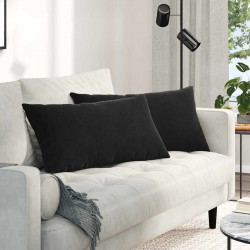 Poduszki na sofę 2 pcs Czarny 80 x 40 cm Tkanina sztruksowa