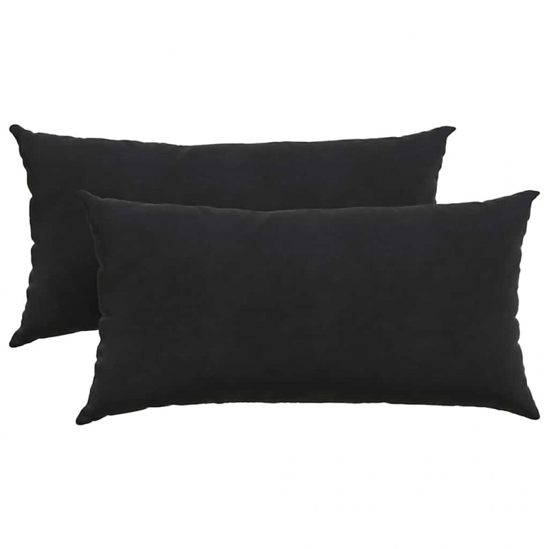 Poduszki na sofę 2 pcs Czarny 80 x 40 cm Tkanina sztruksowa