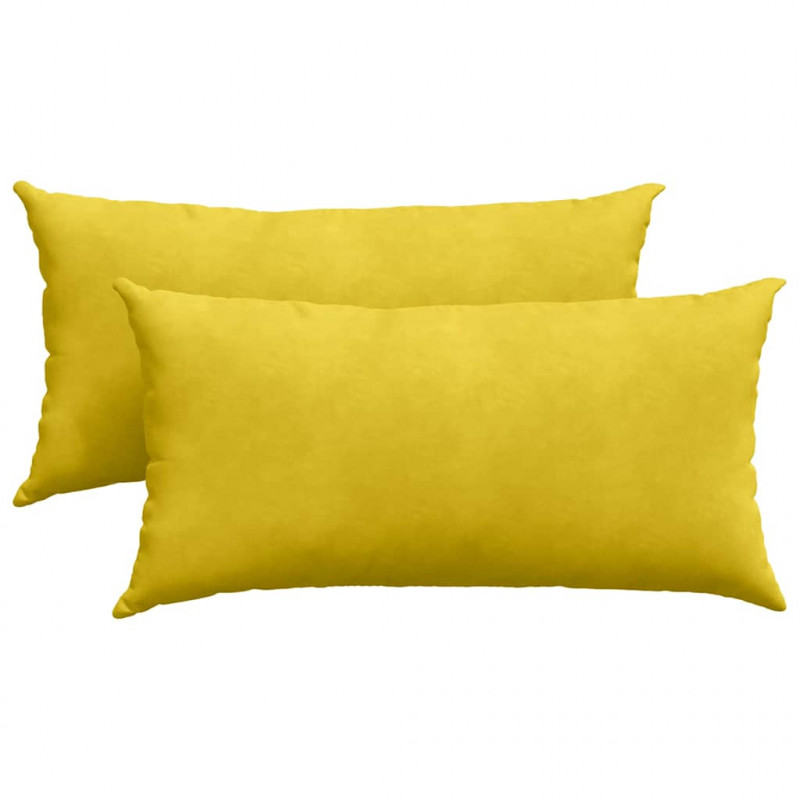Poduszki na sofę 2 pcs Żółty 80 x 40 cm Tkanina sztruksowa