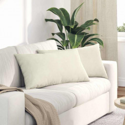 Poduszki na sofę 2 pcs Kremowy 80 x 40 cm Tkanina sztruksowa