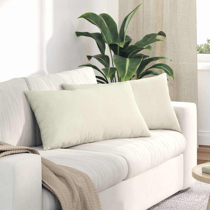 Poduszki na sofę 2 pcs Kremowy 80 x 40 cm Tkanina sztruksowa