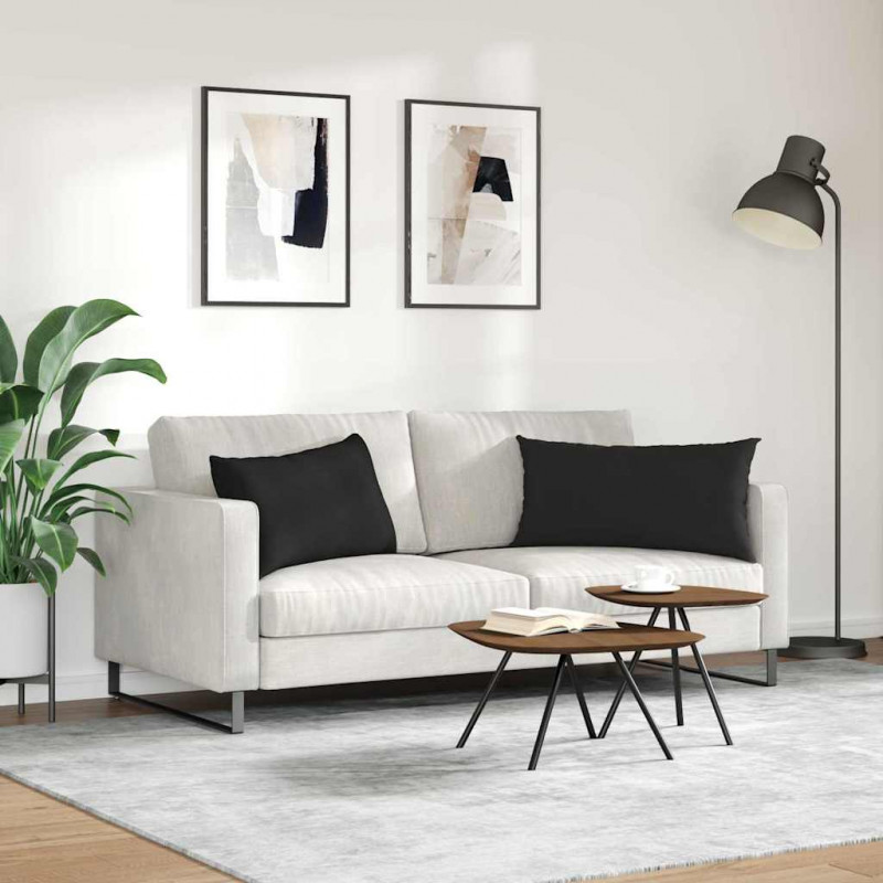 Poduszki na sofę 2 pcs Czarny 80 x 40 cm tkanina