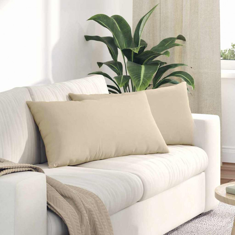 Poduszki na sofę 2 pcs Kremowy 80 x 40 cm tkanina