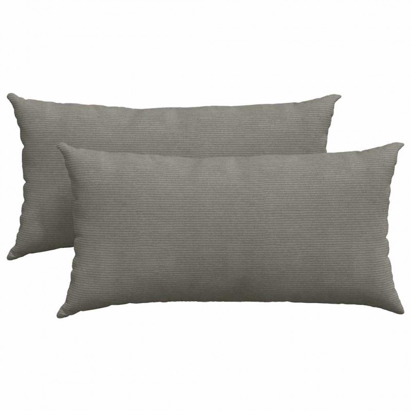 Poduszki na sofę 2 pcs Jasnoszary 80 x 40 cm Tkanina sztruksowa
