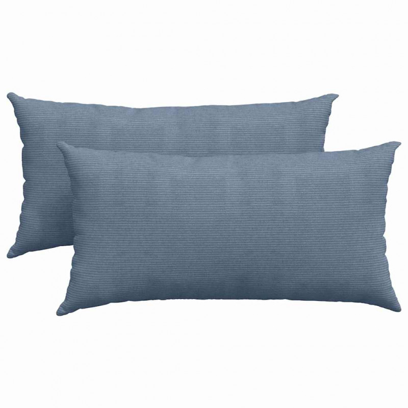 Poduszki na sofę 2 pcs Niebieski 80 x 40 cm Tkanina sztruksowa