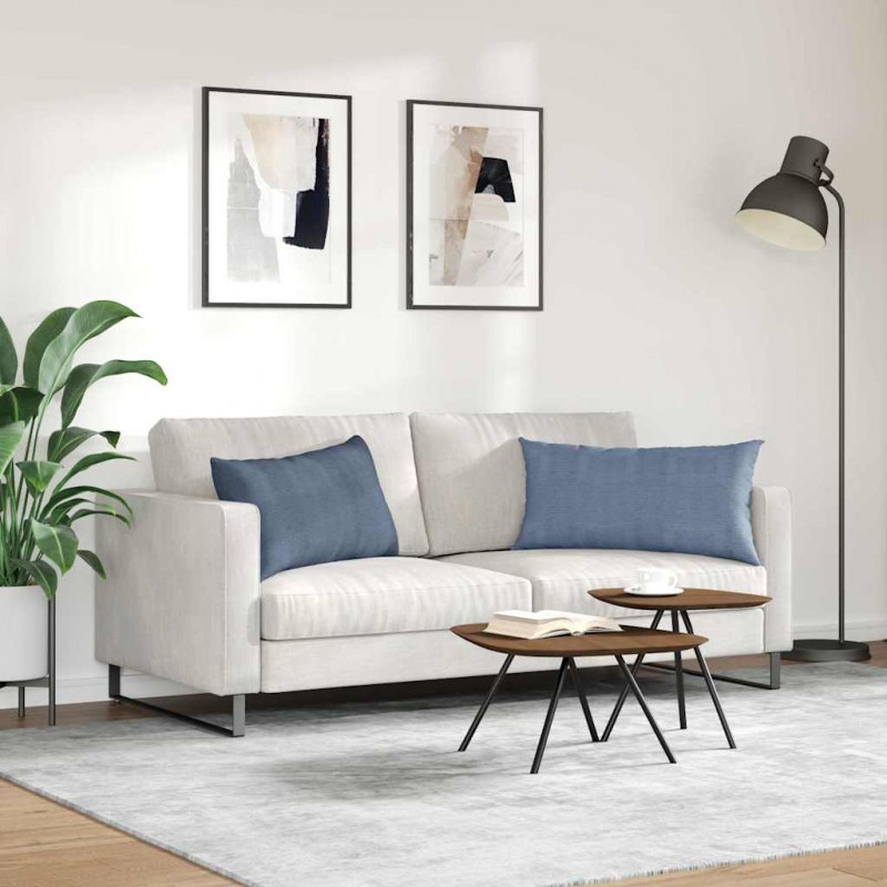 Poduszki na sofę 2 pcs Niebieski 80 x 40 cm Tkanina sztruksowa
