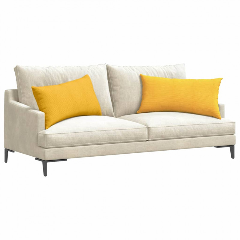 Poduszki na sofę 2 pcs Jasnożółty 80 x 40 cm Tkanina sztruksowa